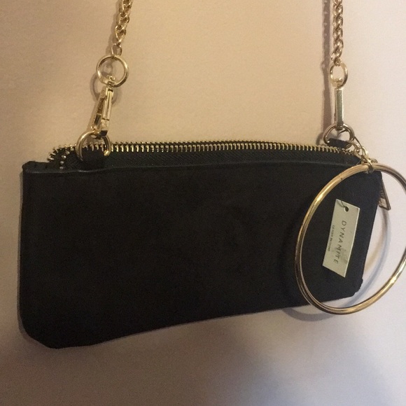 DYNAMITE Black Suede Clutch/Crossbody Bag - Picture 2 of 5